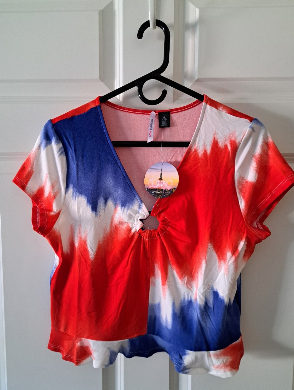 4th ofJuly T-SHIRT TIE DYE brand new RED/WHITE & BLUE "LOVE by DESIGN"